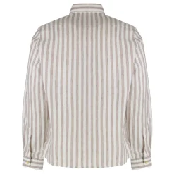 Sonrisa Gestreepte Linnen Overhemd-Heren Overhemden