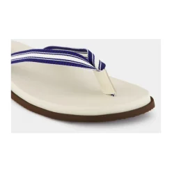 Brunello Cucinelli Gestreepte Navy Blauwe Zwembadsandalen-Heren Slippers