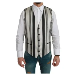 Dolce & Gabbana Gestreepte zijden formele jurkvest-Heren Kostuums