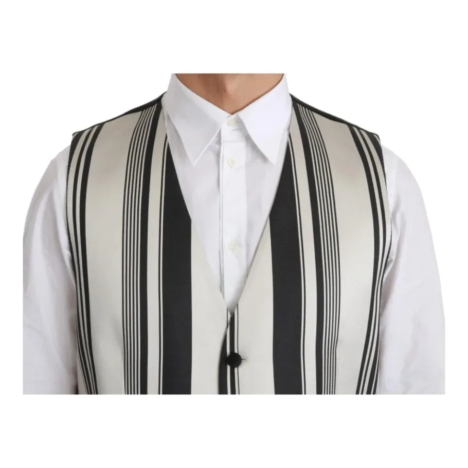 Dolce & Gabbana Gestreepte zijden formele jurkvest-Heren Kostuums