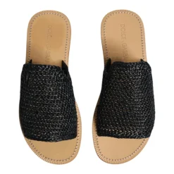 Dolce & Gabbana Gevlochten Raffia Slides Schoenen-Heren Slippers