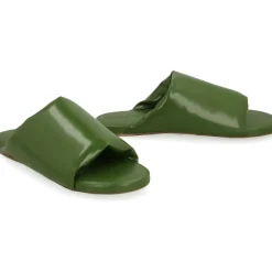 Bottega Veneta Gevoerde leren muilezels Ronde neuslijn-Heren Slippers