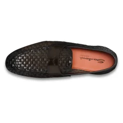 Santoni Geweven leren loafer-Heren Instappers & Slip Ons
