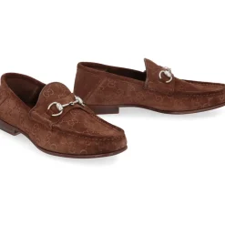 Gucci GG-motief Horsebit Suède Loafers-Heren Instappers & Slip Ons