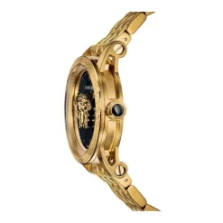 Versace Gouden Stalen Herenhorloge Zwarte Wijzerplaat-Heren Horloges