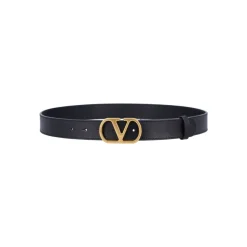 Valentino Garavani Gouden VLogo Signature Leren Riem-Heren Riemen