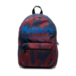 Alexander McQueen Graffiti Logo-Print Rugzak-Heren Rugzakken