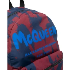 Alexander McQueen Graffiti Logo-Print Rugzak-Heren Rugzakken