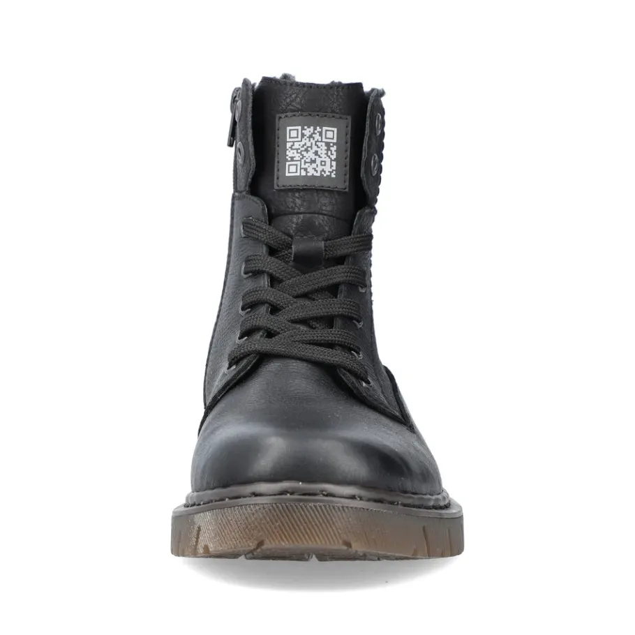 Rieker Grafietkleurige veterlaarzen-Heren Snowboots
