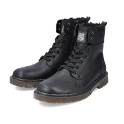 Rieker Grafietkleurige veterlaarzen-Heren Snowboots