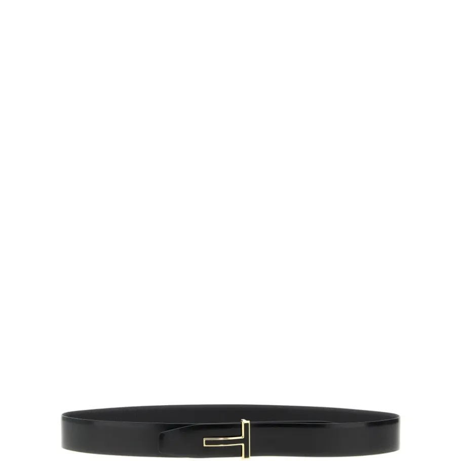 Tom Ford Grain Leather Insert Buckle T Belt-Heren Riemen