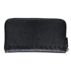 Bottega Veneta Grainy Leather Zip-Around Portemonnee-Heren Portefeuilles