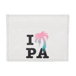 Palm Angels Graphic Print Crème Kaarthouder-Heren Portefeuilles