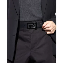 Versace Greca Leren Omkeerbare Riem 3,5 cm-Heren Riemen