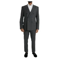 Dolce & Gabbana Geruit Wol 2-Delig Pak-Heren Kostuums