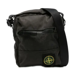 Stone Island Grijze Crossbody Tas met Logo Patch-Heren Tassen