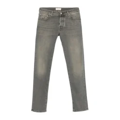 Jacob Cohën Grijze Five-Pocket Knoopsluiting Jeans-Heren Jeans