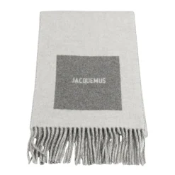 Jacquemus Grijze Franje Wollen Sjaal-Heren Sjaals