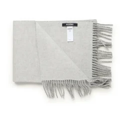 Jacquemus Grijze Franje Wollen Sjaal-Heren Sjaals