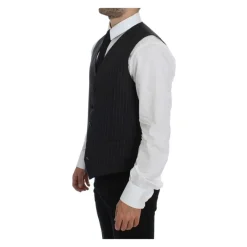 Dolce & Gabbana Grijze Gestreepte Jurk Vest-Heren Kostuums