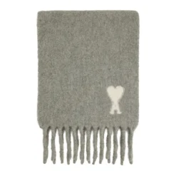 Ami Paris Grijze Hartmotief Franje Sjaal-Heren Sjaals