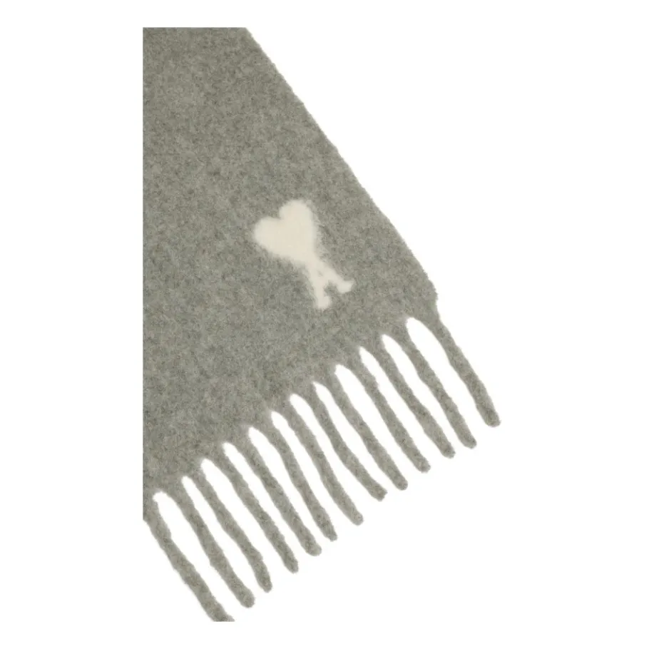 Ami Paris Grijze Hartmotief Franje Sjaal-Heren Sjaals