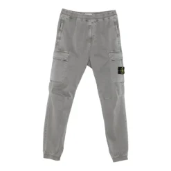 Stone Island Grijze Katoenen Broek AW25-Heren Broeken
