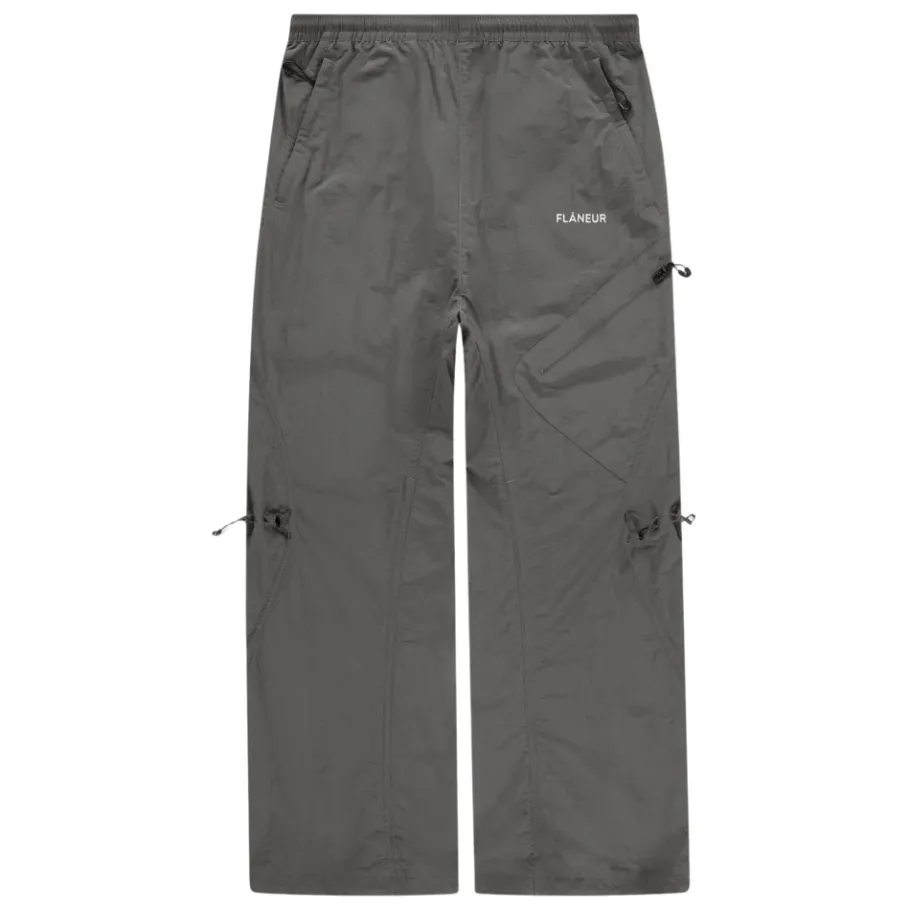 FLÂNEUR Grijze Nylon Utility Broek-Heren Broeken