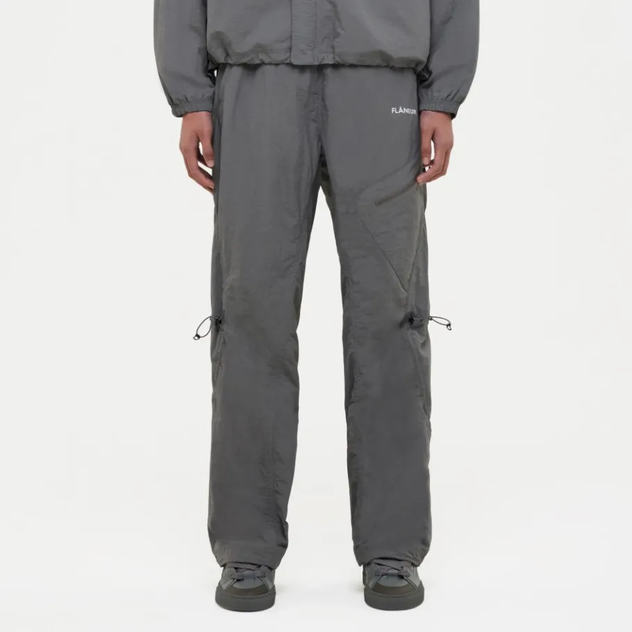 FLÂNEUR Grijze Nylon Utility Broek-Heren Broeken