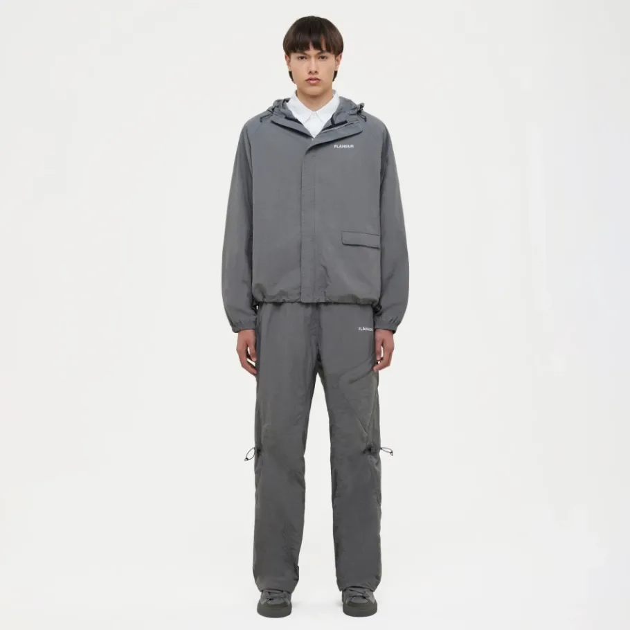 FLÂNEUR Grijze Nylon Utility Broek-Heren Broeken
