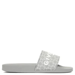 Givenchy Grijze Slide Sandalen met Logo Motief-Heren Slippers