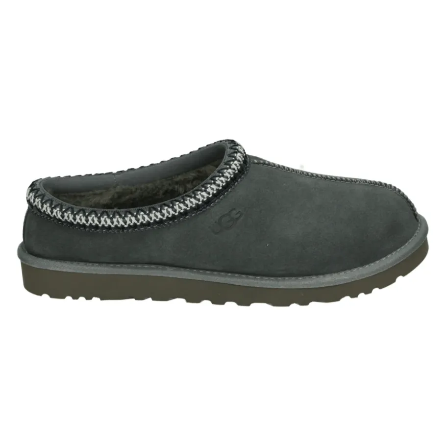 UGG Grijze Suède Pantoffels met Rubberen Zool-Heren Pantoffels