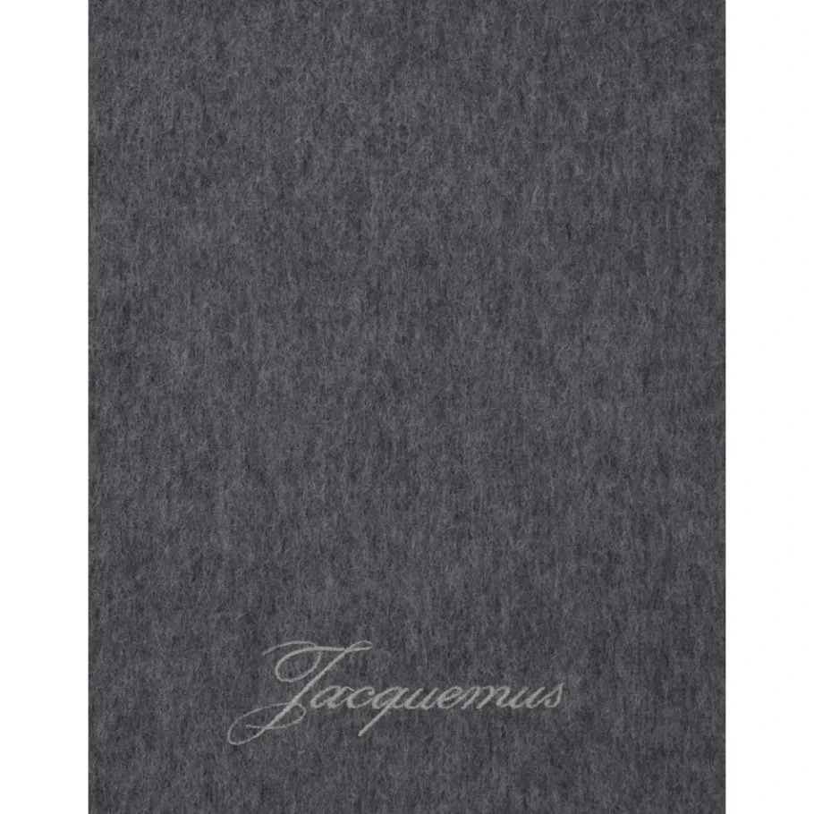 Jacquemus Grijze Wol Kasjmier Logosjaal Vrouw-Heren Sjaals