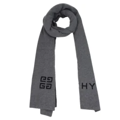 Givenchy Grijze Wollen Sjaal Casual Logo-Heren Sjaals
