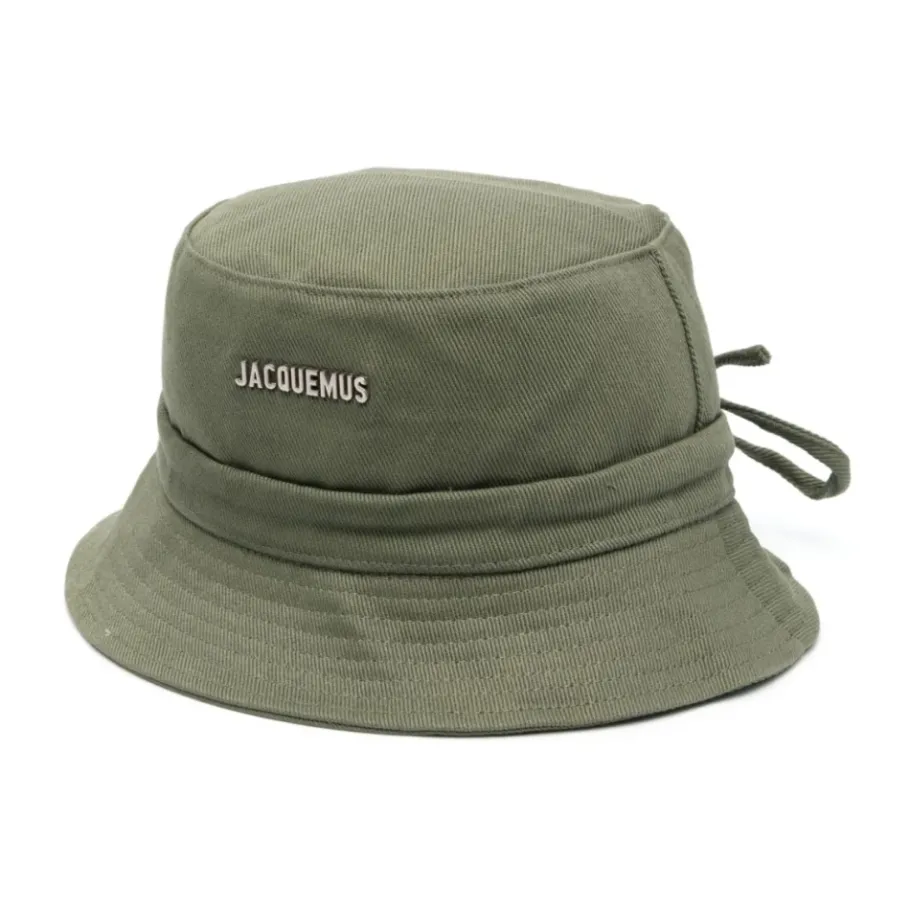 Jacquemus e Bucket Hat met Zilveren Logo-Heren Hoeden
