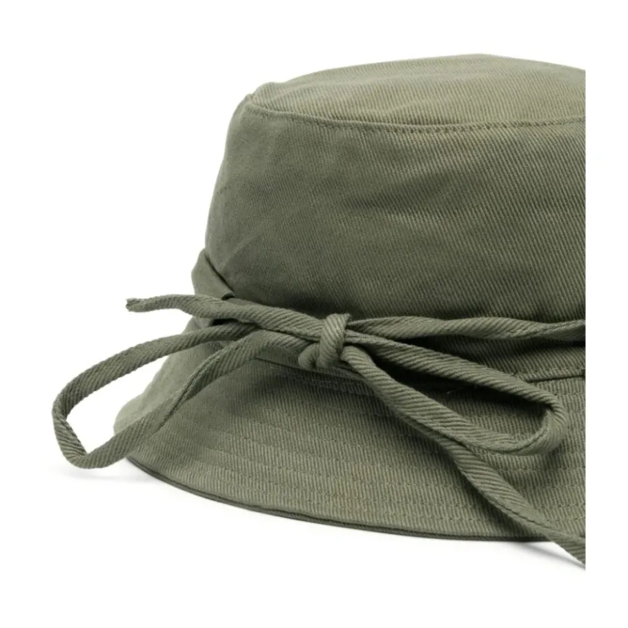 Jacquemus e Bucket Hat met Zilveren Logo-Heren Hoeden