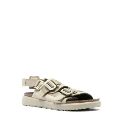 Birkenstock Groene Leren Dubbele Riem Sandalen-Heren Sandalen
