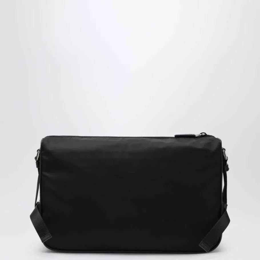 Prada Grote Re-Nylon en Saffiano lederen schoudertas-Heren Tassen