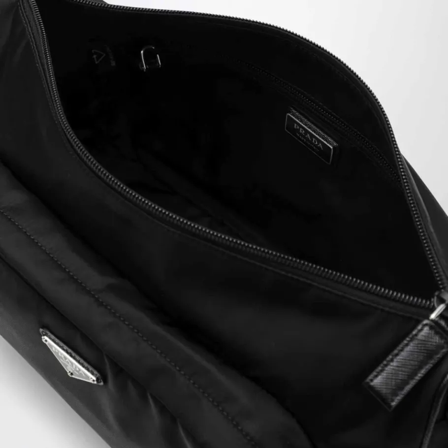 Prada Grote Re-Nylon en Saffiano lederen schoudertas-Heren Tassen
