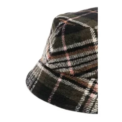 Isabel Marant Haleyh Wollen Mix Ruit Bucket Hat-Heren Hoeden