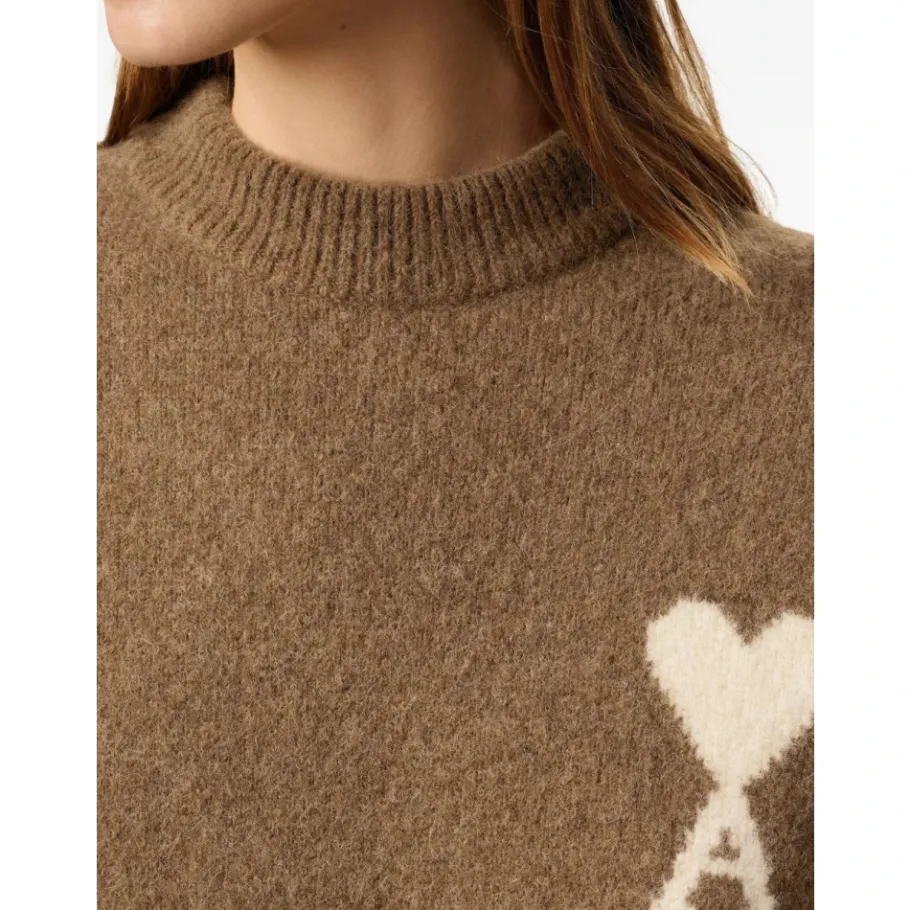 Ami Paris Hazelnoote Crew Neck Sweater-Heren Truien & Vesten