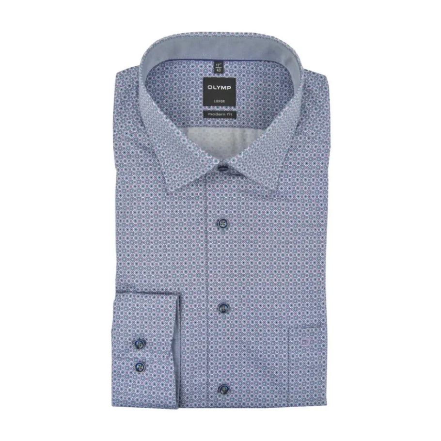 OLYMP Heren Casual Overhemd Lange Mouw-Heren Overhemden