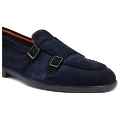 Santoni Heren dubbele gesp loafer-Heren Instappers & Slip Ons