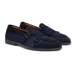 Santoni Heren dubbele gesp loafer-Heren Instappers & Slip Ons