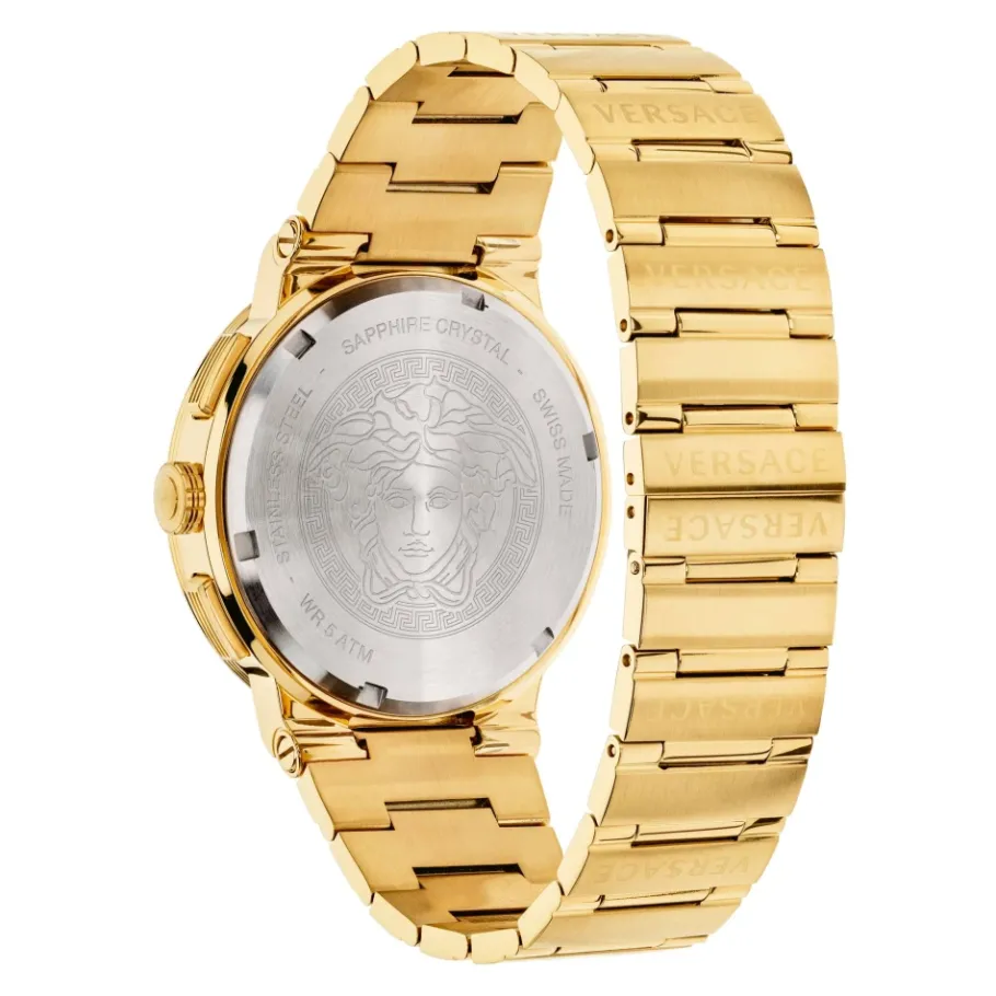 Versace Heren Horloge Armband GRECA LOGO CHR Armband Roestvrij Staal Goud VEZ9004 21-Heren Horloges