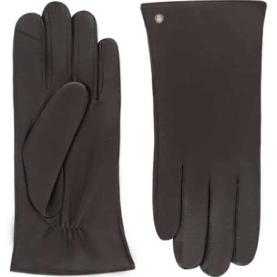 Roeckl Heren leren handschoenen in koffie-Heren Handschoenen