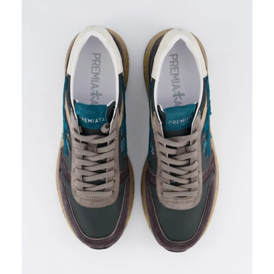 Premiata Heren Mick Sneaker /Blauw-Heren Sneakers