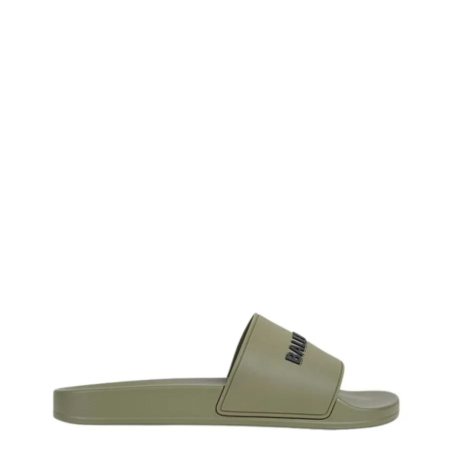 Balenciaga Heren sandalen in khaki met 3D-logo-Heren Slippers