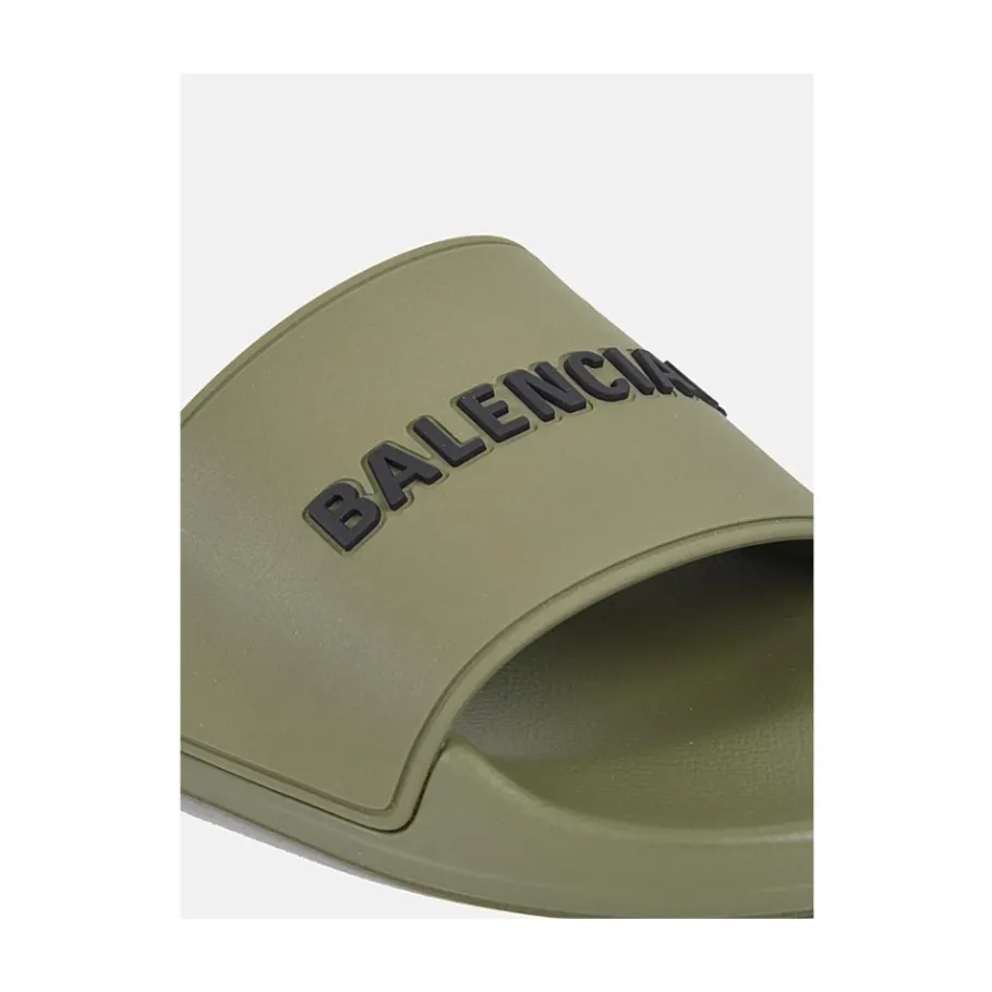 Balenciaga Heren sandalen in khaki met 3D-logo-Heren Slippers