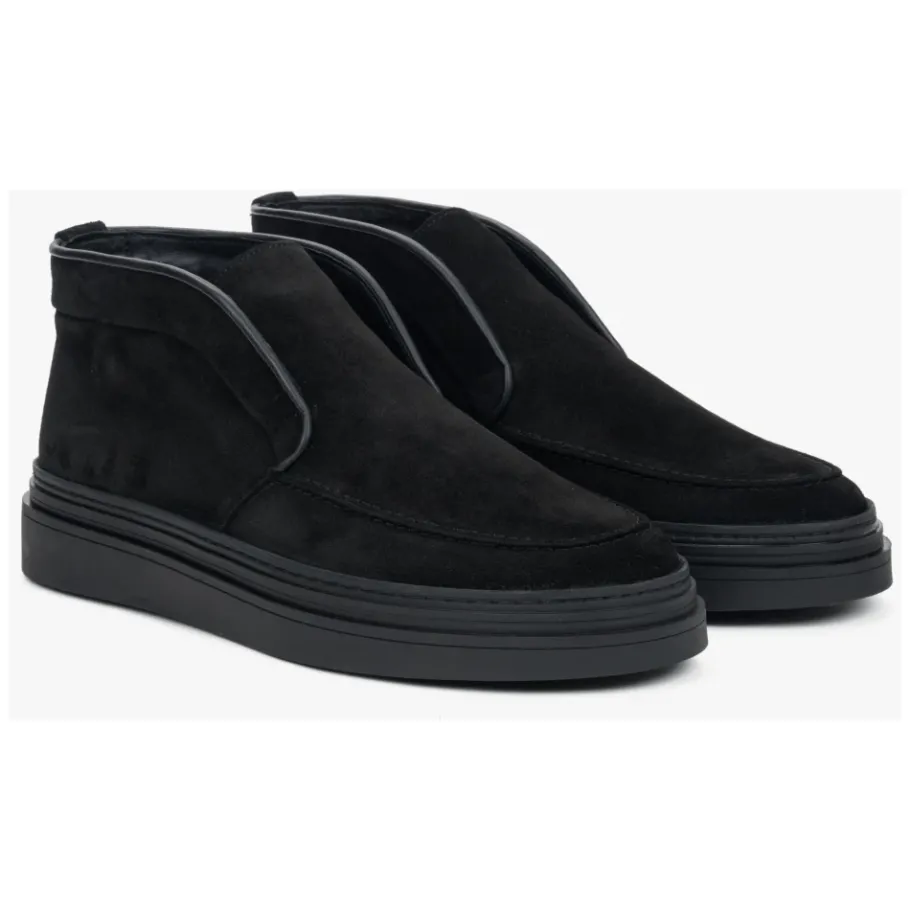 Estro Heren e Warme Verhoogde Loafers gemaakt van Echt Italiaans Premium Velours-Heren Laarzen